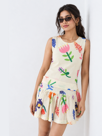 Bloom Drop-Waist Mini Dress – Floral Cotton Dress for Women