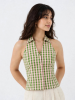 Picture of Green & Pink Gingham Halter Neck Cotton Top