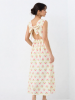 Picture of Pink Rose Print Pure Cotton Cut-Out Maxi Dress